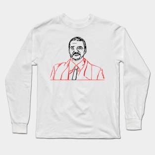 Pedro Pascal Line art Long Sleeve T-Shirt